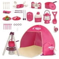 thumbnail image 1 of Kid Odyssey Kids Camping Set with Tent - Toddler Toys for Girls with Campfire, Camping Toys for Kids Indoor Outdoor Pretend Play, Gift Idea for Boys Girls Age 3,4,5,6 Year Old Birthday (Pink), 1 of 11