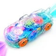 thumbnail image 1 of Ucradle Light Up Transparent Car Toys for Kids, Bump and Go Toy Car with Colorful Moving Gears, Music, and LED Effects, Fun Dinosaur Vehicle Shape Educational Toy for Kids Toddlers Child, Green, 1 of 8