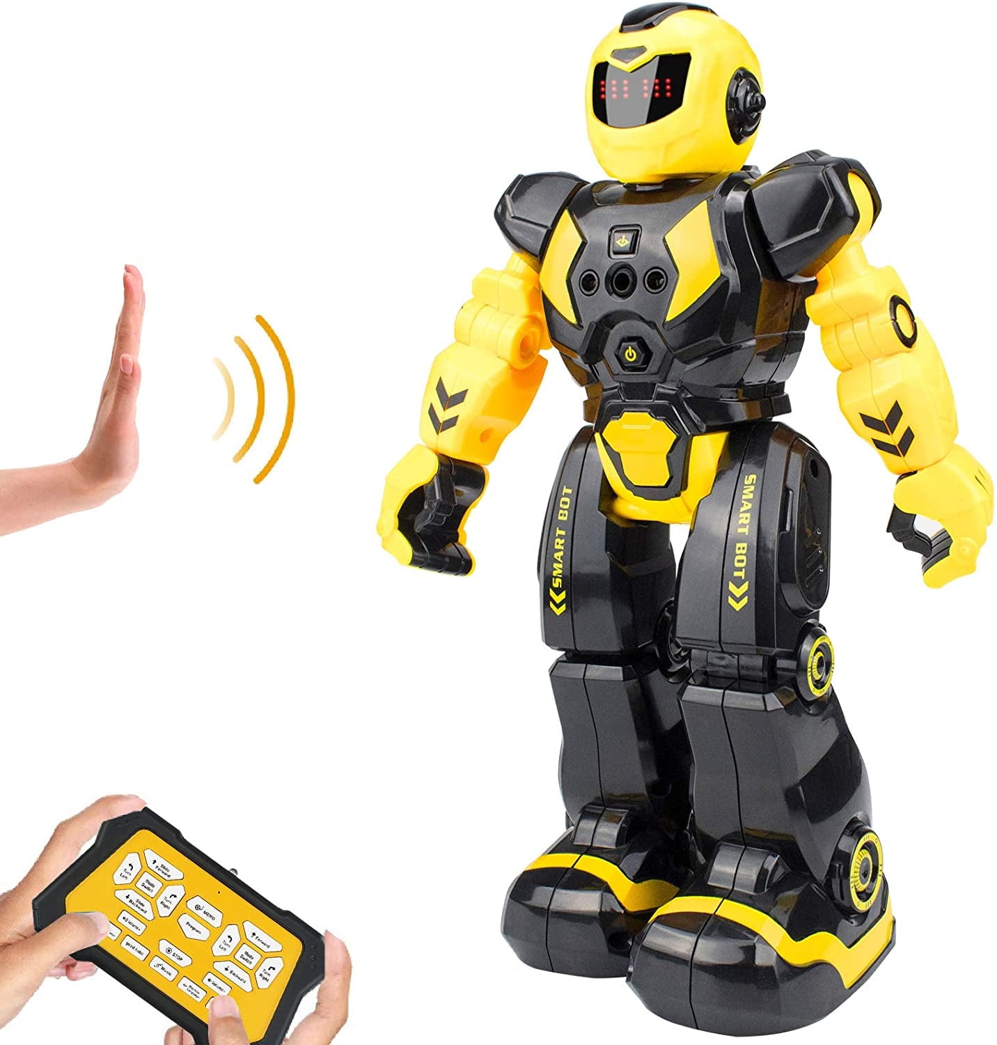 Kid Odyssey RC Robot Toys for Kid, Intelligent Programmable Robot With Infrared Controller, Dancing, Singing, Moonwalking and LED Eyes, Smart Gesture Sensing Educational Learning for Kids Aged 8+