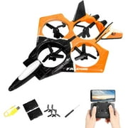 Kid Odyssey Remote Control Airplane for Beginners, 2.4Ghz Foam RC Airplanes Helicopter Quadcopter Drones for Adults Kids Boys, Spinning Drone, Gravity Sensing, Stunt Roll, Cool Light, with 2 Battery