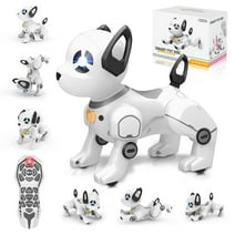 Kid Odyssey Remote Control Robot Dog Toy, RC Robot Stunt Puppy Toys with Voice Control Programmable Smart Interactive, Music Dancing Handstand Push-up Follow Functions for Age 3-8 Kids Boys Girls