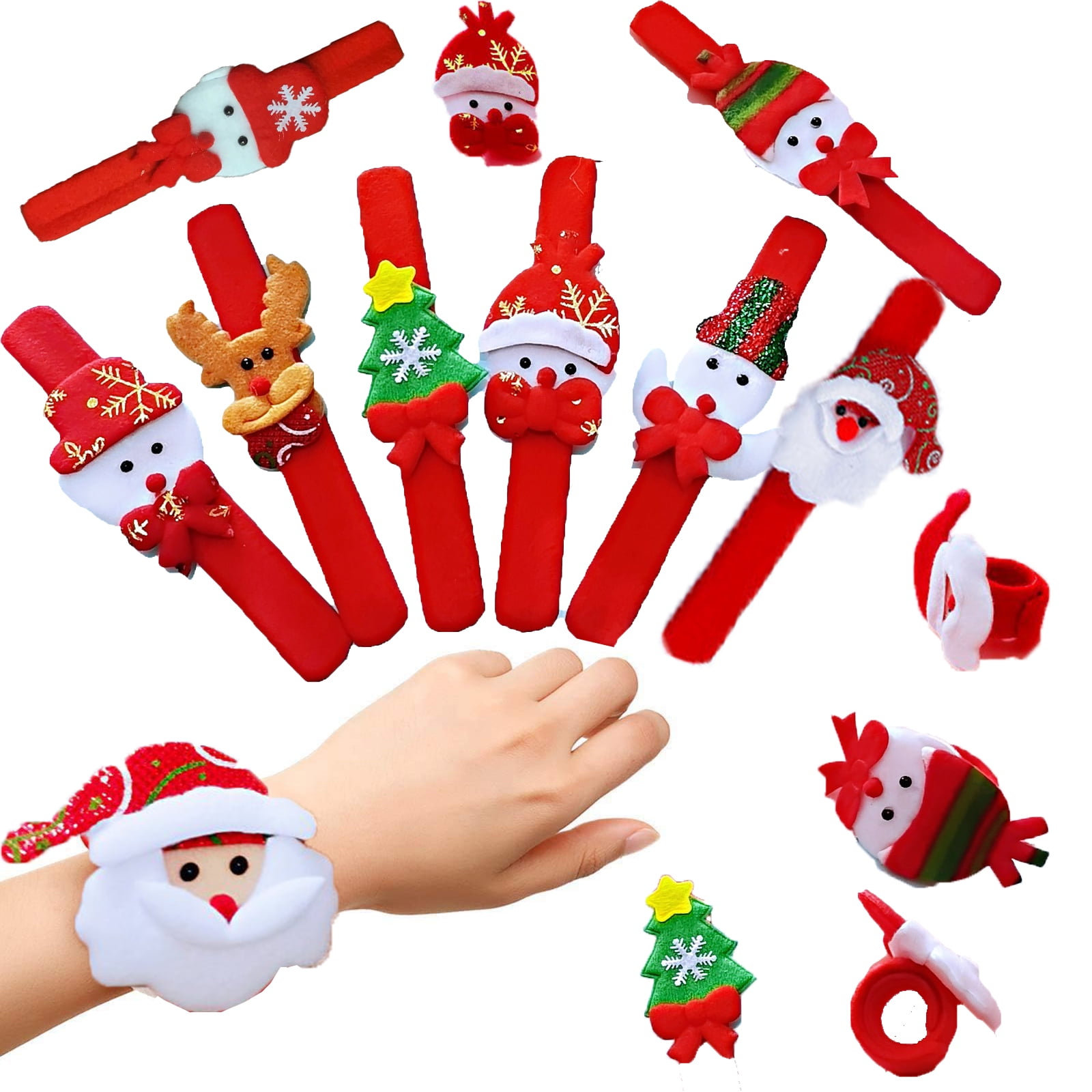 Kid Odyssey Slap Bands, 16pcs Xmas Christmas Slap Bracelets Santa Claus ...
