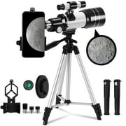 Kid Odyssey Telescope for Adults Astronomy,  300/70 Portable Refractor Telescope (15x-150x) with a Phone Adapter & Adjustable Tripod for Kids Astronomy Beginners, Xmas Birthday Gifts for Adults Kids