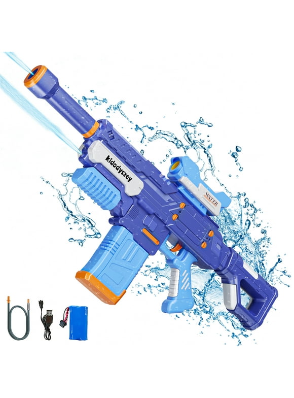 Kid Odyssey Water Gun for Kids, Electric Manual 2-in-1 Water Gun, Up to 32 FT Long Range, 500cc High Capacity Squirt Guns Super Water Blaster, Summer Beach Pool Backyard Outdoor Toys for Adult Kids 6