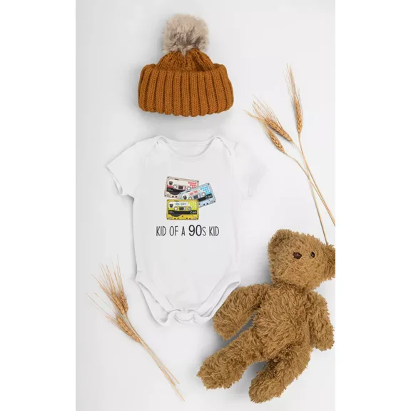 Kid Of A 90S Kid, 90S Lover Baby Bodysuit, 90S Funny Baby Vest, Newborn 90S Kid Cute Baby Onesie, BABY BODYSUIT LAT 4424