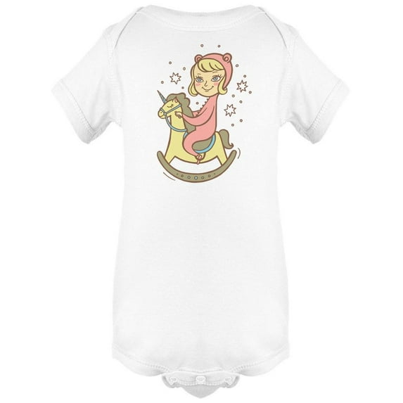 Kid On A Toy Horse Bodysuit Infant -Image by Shutterstock, 6 Months