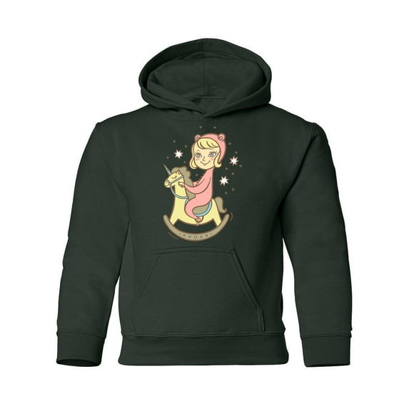 Kid On A Toy Horse Hoodie Juniors -Image by Shutterstock, x-Large