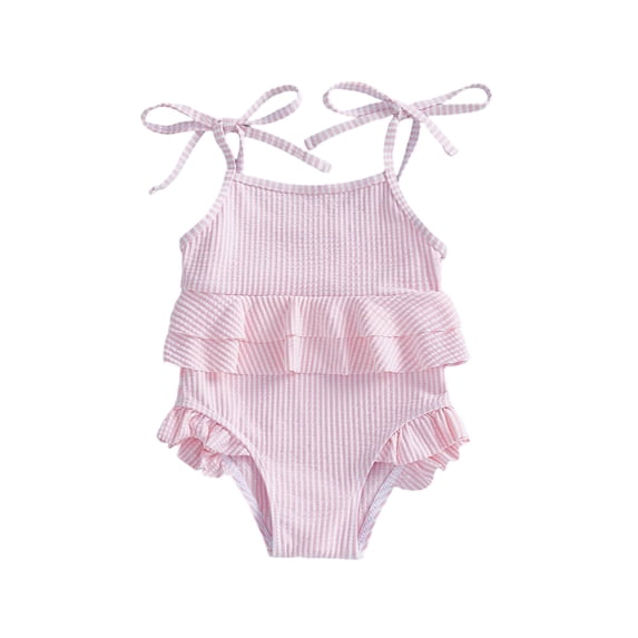 Kid One-Piece Swimwears Bathing Suit For Girls Swimsuit Cute Floral Lace Trim Breathable Lightweight Swimwear For Toddlers And Kids
