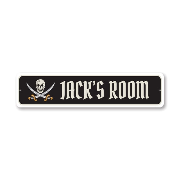 Kid Pirate Room Aluminum Metal Decor Sign - 4x18 inches