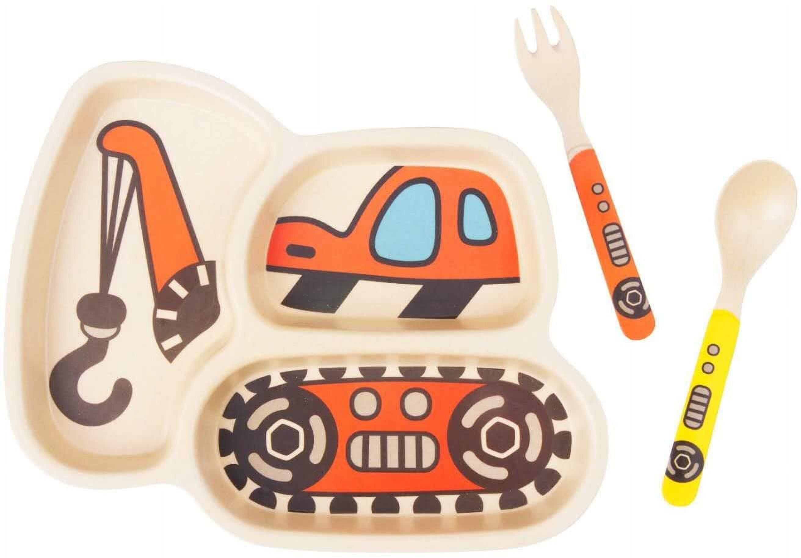 Kid Plate Set Bamboo Toddler Plates Dinnerware Dinner Dish Set Baby ...