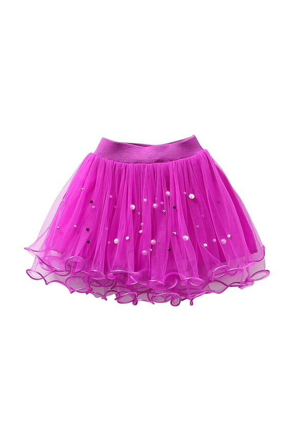 Kid Pleated Skirt Girls Sequin Skirts, Toddler Tutus Tulles Dance Skirts, Girls Birthday Princess Ballets Skirt Girl's High Waisted a Line Skirt Purple 3Y