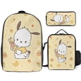 thumbnail image 1 of Pochacco 3 Piece Backpack Set With Lunch Box And Pencilcase Casual Bookbag, 1 of 7