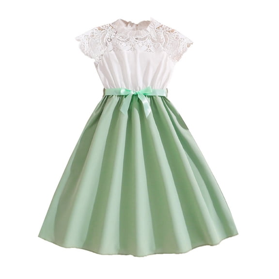 Kid Princess Dress Girls Dresses Summer Girl Fly Sleves Mesh Dress Clothes 8-12T