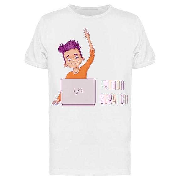 Kid Programmin With A Laptop Tee Men's -Image by Shutterstock