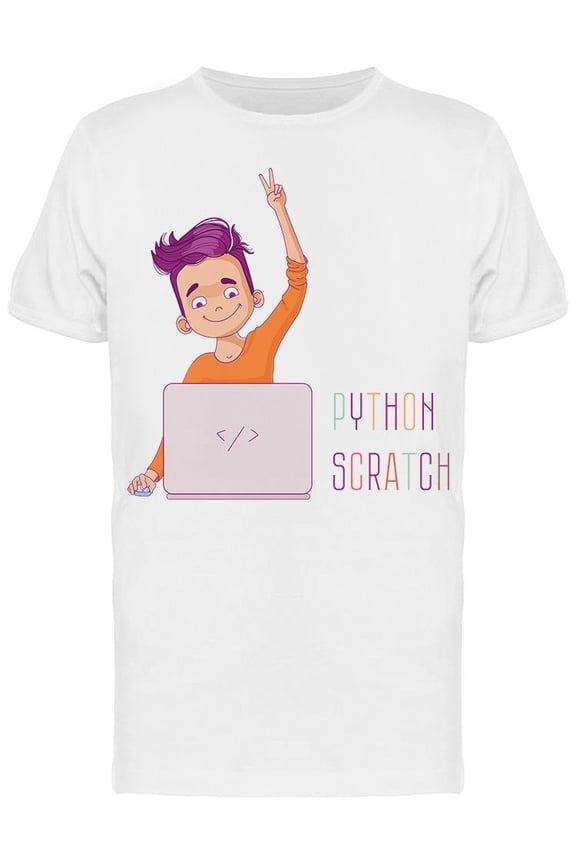 Kid Programmin With A Laptop T-Shirt Men -Image by Shutterstock, Male Small