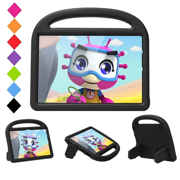 Kid-Proof Case for Fire HD 10 & Fire HD 10 Plus Tablet(11th Generation, 2021 Release) Case with Screen Protector, Allytech Light Weight Shockproof Kickstand Protective Child-Friendly Cover, Black