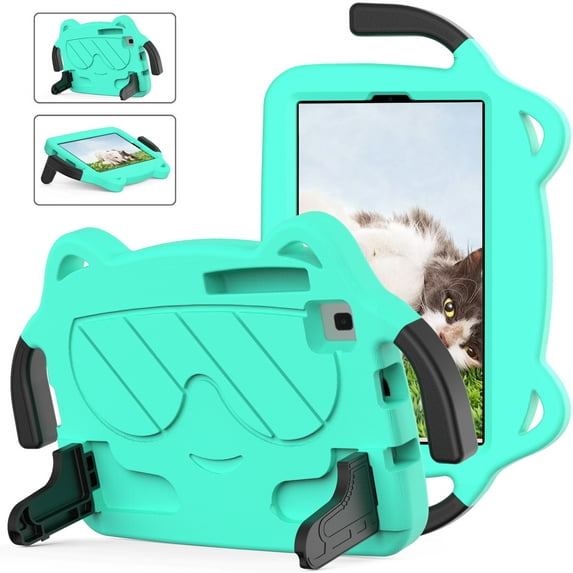 Kid-Proof Case for Samsung Galaxy Tab A7 Lite 8.7 inch SM-T220/T225/SM-T227, EVA Hard PC Durable Shockproof Protective Cover with Handle Stand for Kids for Galaxy Tab A7 Lite 2021, Mint