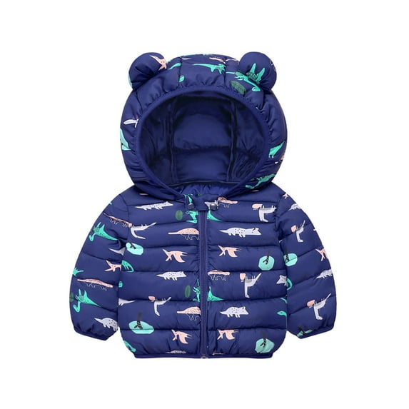 Kid Puffer Coat Winter Coat Cute Bear Ear Hooded Jackets With Pockets Windproof Down Jacket for Kids Baby Boys Winter Jacket Baby Winter Clothes 6-12 Months