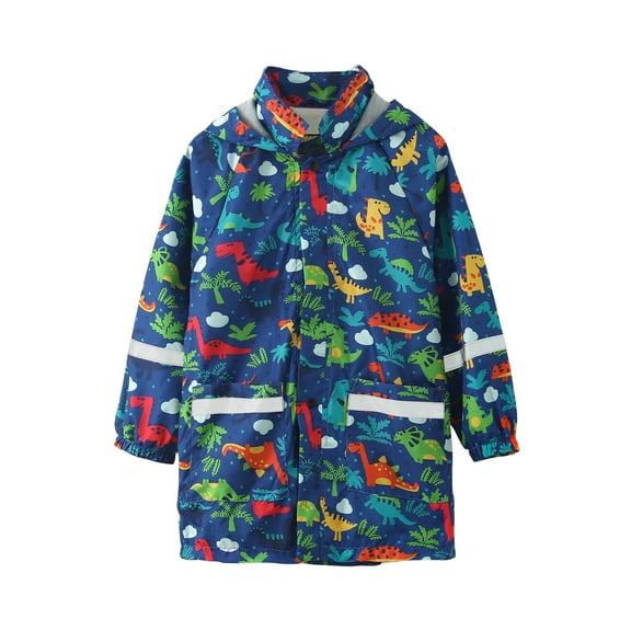Kid Rain Jacket Outdoor Waterproof Jackets Boys Girls Lightweight Windbreaker Breathable Raincoat with Hoodes Mesh Lining Children's Raincoat Floral Print Outdoor Waterproof Jacket