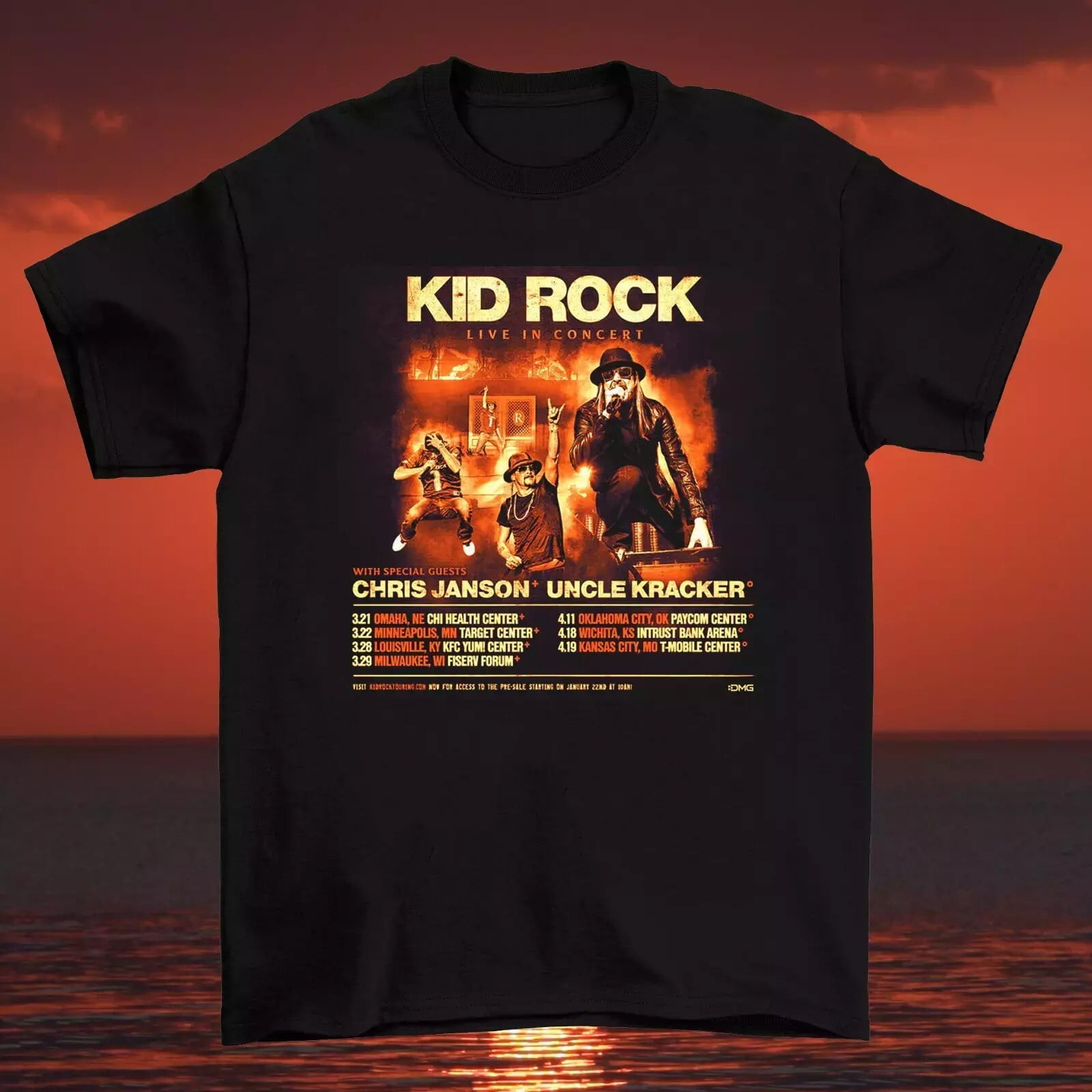 The Krist ELEMENTSCONCERT グッズ Kid Rock Live In Concert Tour 2025 T Shirt Full Size S-5XL
