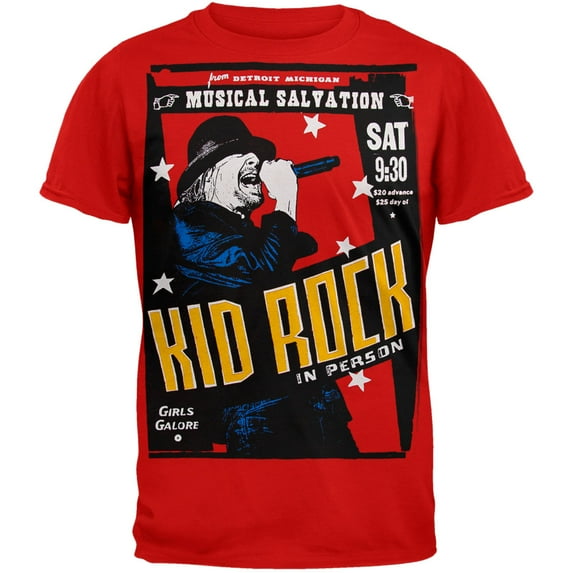 Kid Rock Men's Musical Salvation Soft Short Sleeve T Shirt