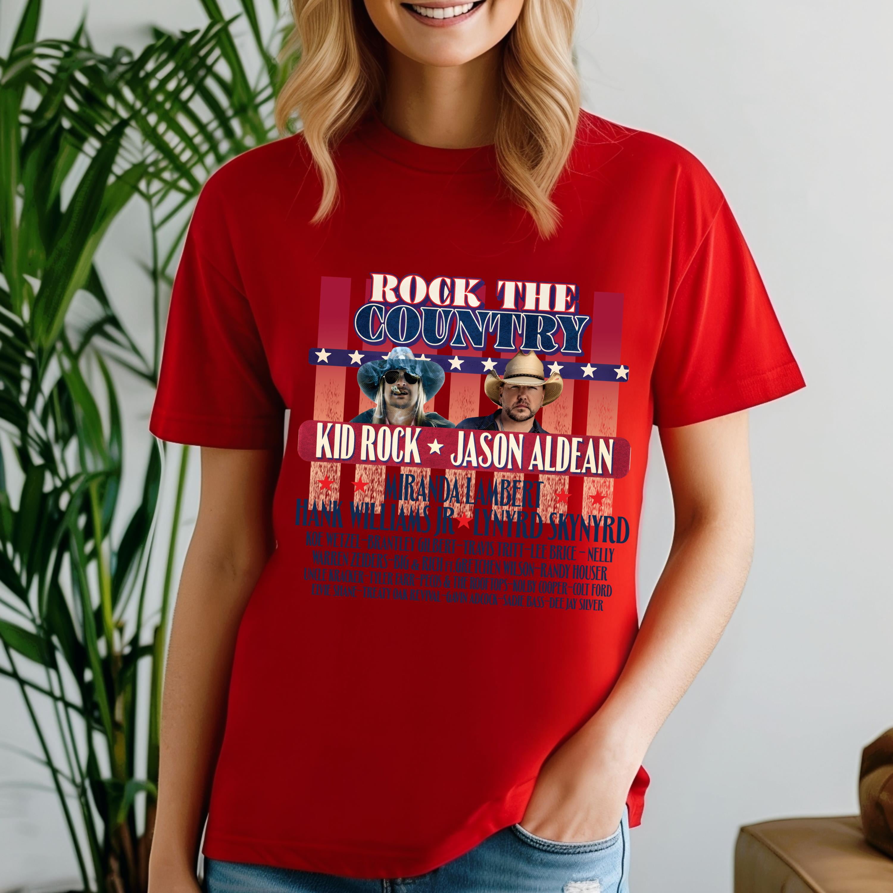 Kid Rock and Jason Aldean Rock the Country 2024 Shirt, Kid Rock Jason Aldean 2024 Concert Shirt