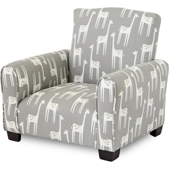 Kid Rocking Chair for Toddlers, Child Chair for Little Kids, Upholstered Toddler Armchair for Children,  and Cute Little Kid Chairs (Legs, Grey Giraffes Print)