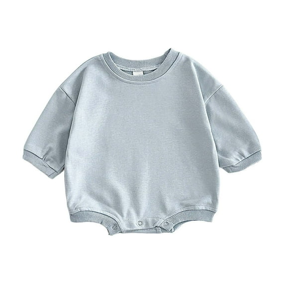 Kid Rompers Kids Christmas Pajamas Spring Fall Newborn Solid Color Jumpsuit Round Neck Long Sleeve Romper Gifts For Smart Kids