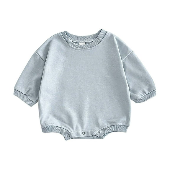 Kid Rompers Kids Christmas Pajamas Spring Fall Newborn Solid Color Jumpsuit Round Neck Long Sleeve Romper Gifts For Smart Kids