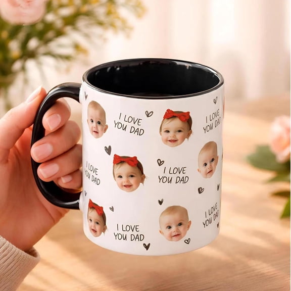 Kid'S Face Photo Mug Custom Face Mug, Baby Face Mug, Coffee Mug With Photo, Father Mother Day Gift Nana Dada Gift Baby Mug, Bekilab Ceramic Coffee Mug, 11oz 15oz Gift