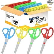 E-Clips USA Classroom Scissors, Blunt Tip Safety Scissors for Arts & Crafts, 500-Pack