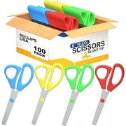E-Clips USA Classroom Scissors, Blunt Tip Safety Scissors for Arts & Crafts, 100-Pack