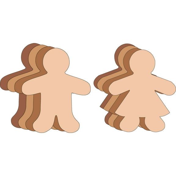 SHAPES ETC.  Kid Shape Set Multicultural Large Cut-Outs- 5.5&rdquo;