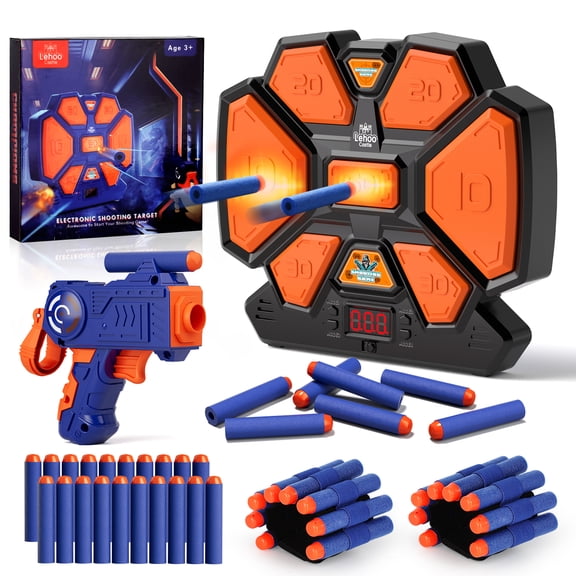 Kid Shooting Targets for Nerf, Digital Electronic Scoring Shooting Target with Auto-Reset, Target Shooting Games, Boy Toys, Best Gift for Toddlers 3+ Years Old - Black