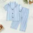thumbnail image 1 of Kid Silk Pajamas Girls streak Kids Button Down Pajamas Set Casual Pajamas Set Pajamas For Kids 3-4 Years, 1 of 4