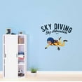 thumbnail image 1 of Kid Skydiving Sky Diving Adventure Parachute Ripcord Plummet Free Fall Plane Airplane Plane Fly Pilot Jet Fuel Prop Propeller Holiday Bedroom Wall Decal Sticker - Size: 20 In X 18 In, 1 of 5