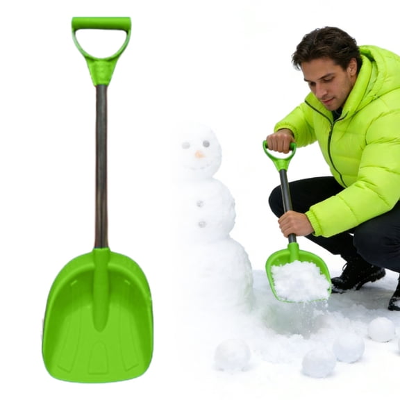 Kid Snow Shovel With Stainless Steel Handle Kids Size Shovel For Snow D Grip Sturdy Metal Handle 24in Snow Shovel, Comfortable D Grip Snow Shovel for Kids