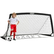 Kid Soccer Goal for Backyard 6x4FT Large Portable Soccer Net Folding Practice Training Equipment with Carrying Bag for Outdoor Black