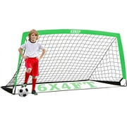 Kid Soccer Goal for Backyard 6x4FT Large Portable Soccer Net Folding Practice Training Equipment with Carrying Bag for Outdoor Green
