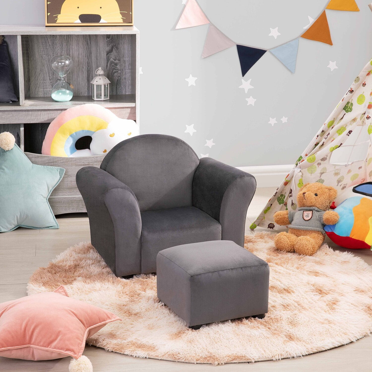 Kid Sofa Chair with Ottoman by Naomi