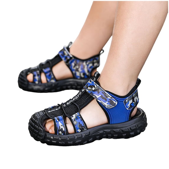 Boys Sport Sandals Summer Beach Shoes Closed Toe Hook Loop Child Big Kid Outdoor Athletic Walking Shoes