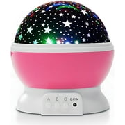 Kid Star Night Light, Nebula Star Projector 360 Degree Rotation 4 LED Bulbs 12 Light Color Changing with USB Cable, Romantic Gifts for Men Women Children, Christmas Decor (Pink)