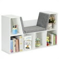 thumbnail image 1 of Kid Storage Cabinet Multifunctional Bookcase with Cushioned Seat White, 1 of 5