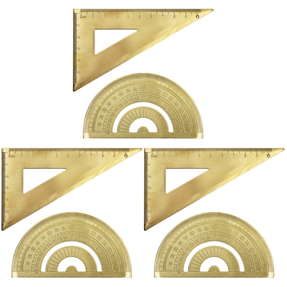 Kid Suit Kids Case Ruler Math Geometry Metal Triangle Brass Scale