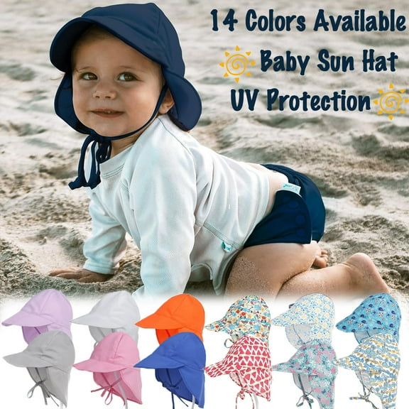 Kid Sun Hat Toddler Flap Sun Protection Hat, UPF 50 Sun Protection for Head, Neck & Eyes, 0-5 Years
