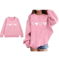 thumbnail image 1 of Kid Sweatshirt Valentine Sweatshirt Long Sleeve Heart Sweatshirt Crewneck Pullover Sweatshirt Girls Size 7-8 Years Clothes, 1 of 4