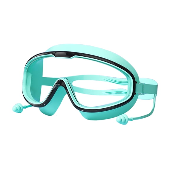 Kid Swimming Goggles for Kids 3-16 Wide View Swim Goggles with Nose Clip Earplugs Water and Frogs Resistant Swim Goggles