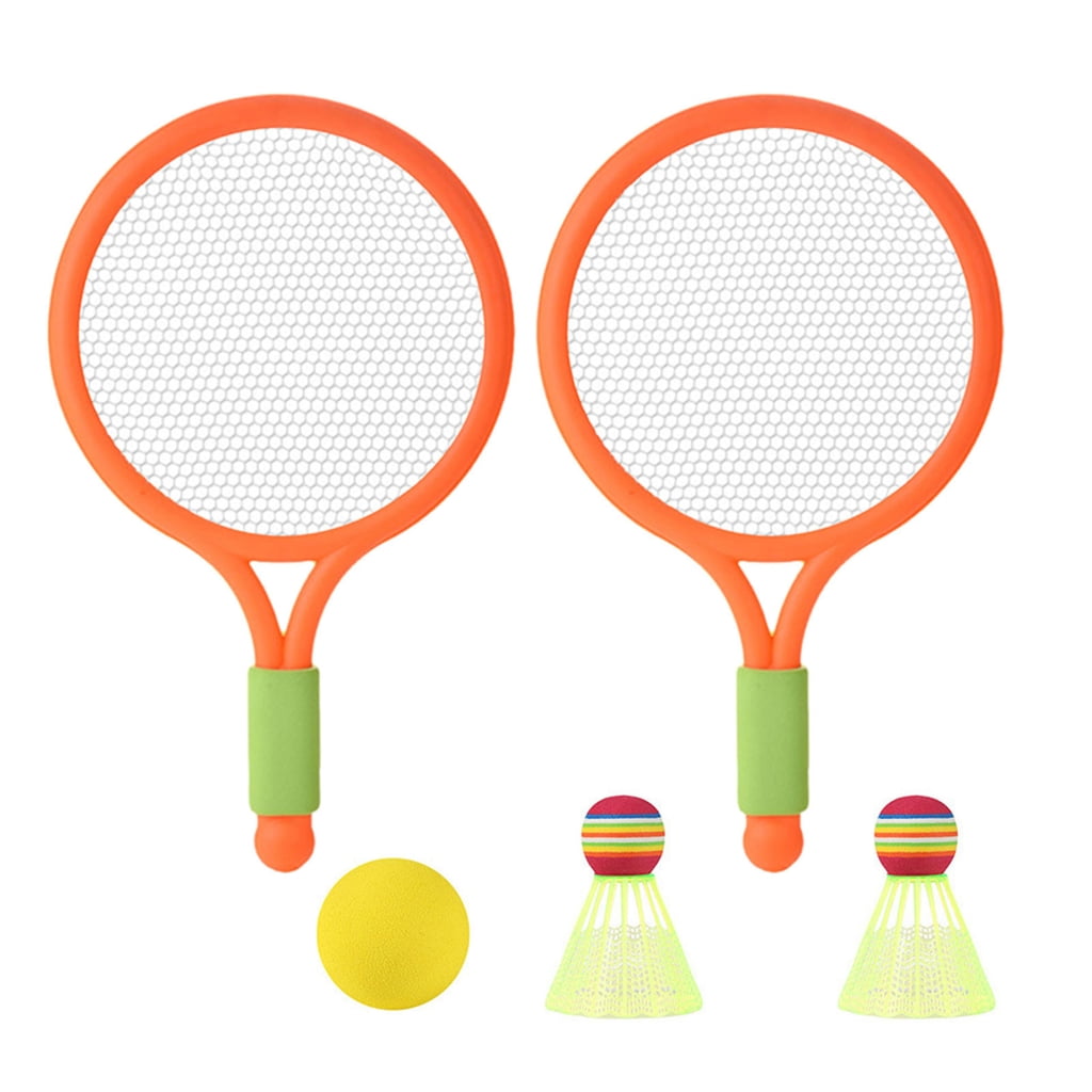 Kid With Big Racket Kid Tennis Racket Set Children Badminton Racquet with Tennis and 2 ...
