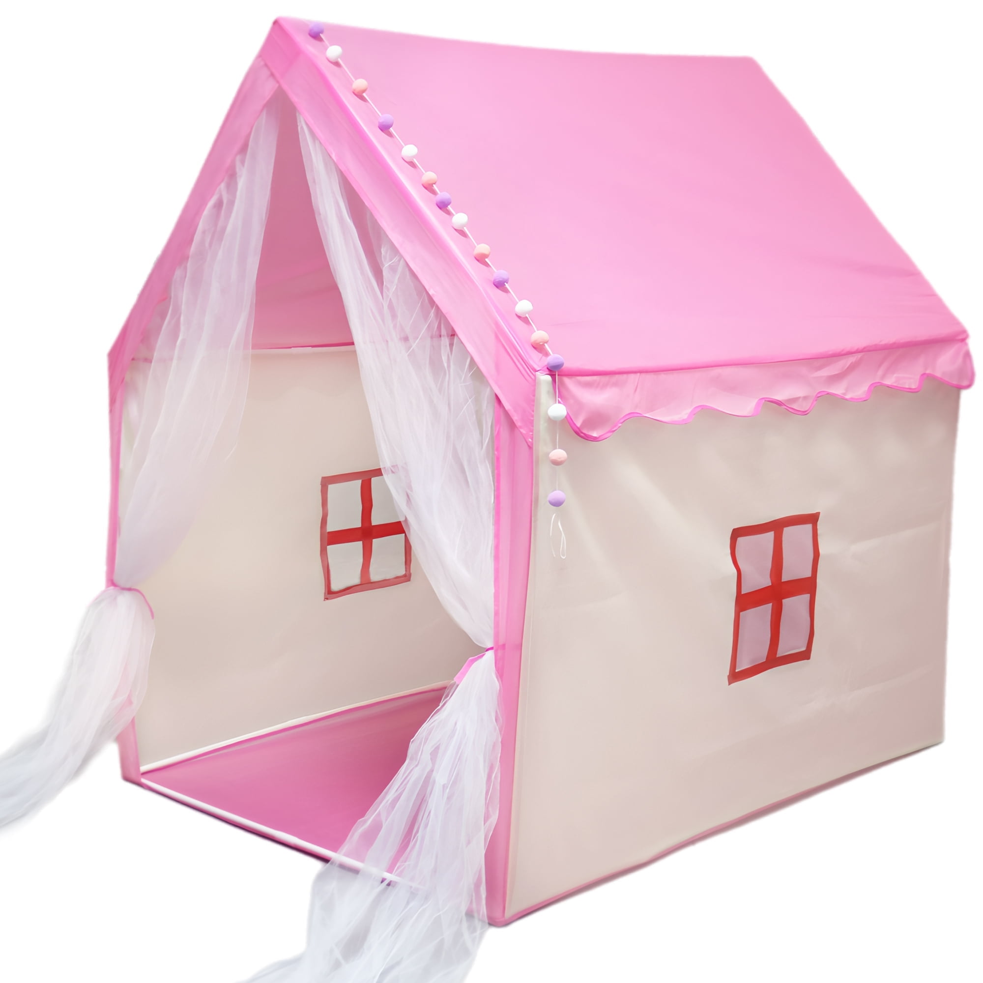 Girls Play Tent - Pink Play House Tent for Kids, Indoor Outdoor Play Tent for Toddlers Girls 3-8