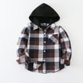 Kid Toddler Boy Flannel Shirt Baby Long Sleeve Hooded Plaid Button Shirt,Size 3 Months6T